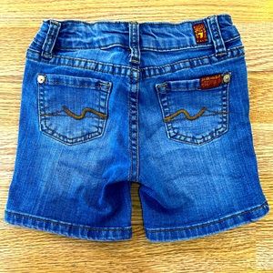7 For All Mankind Girls Distressed Denim Shorts